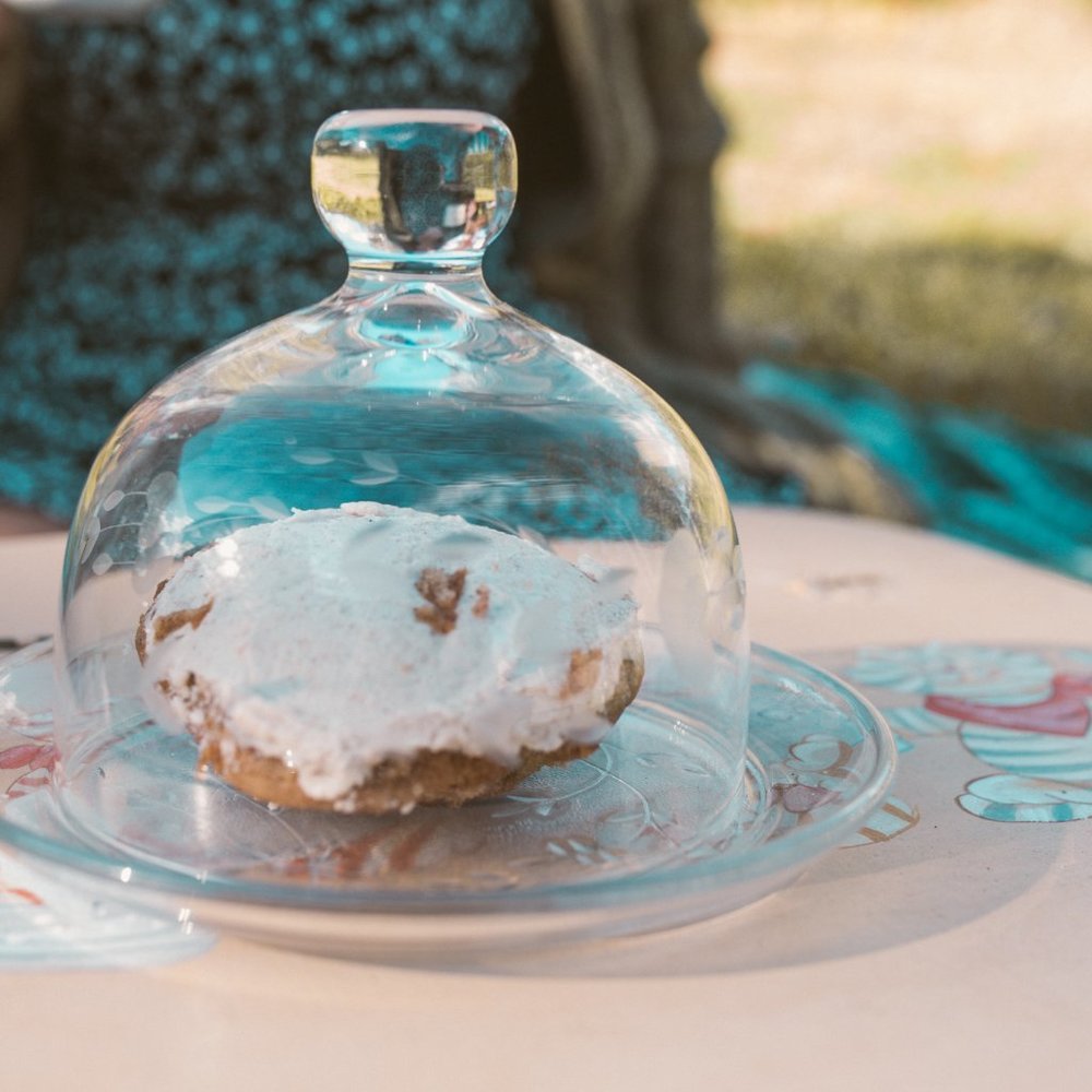 Vintage Glass Cheese Dome and Plate